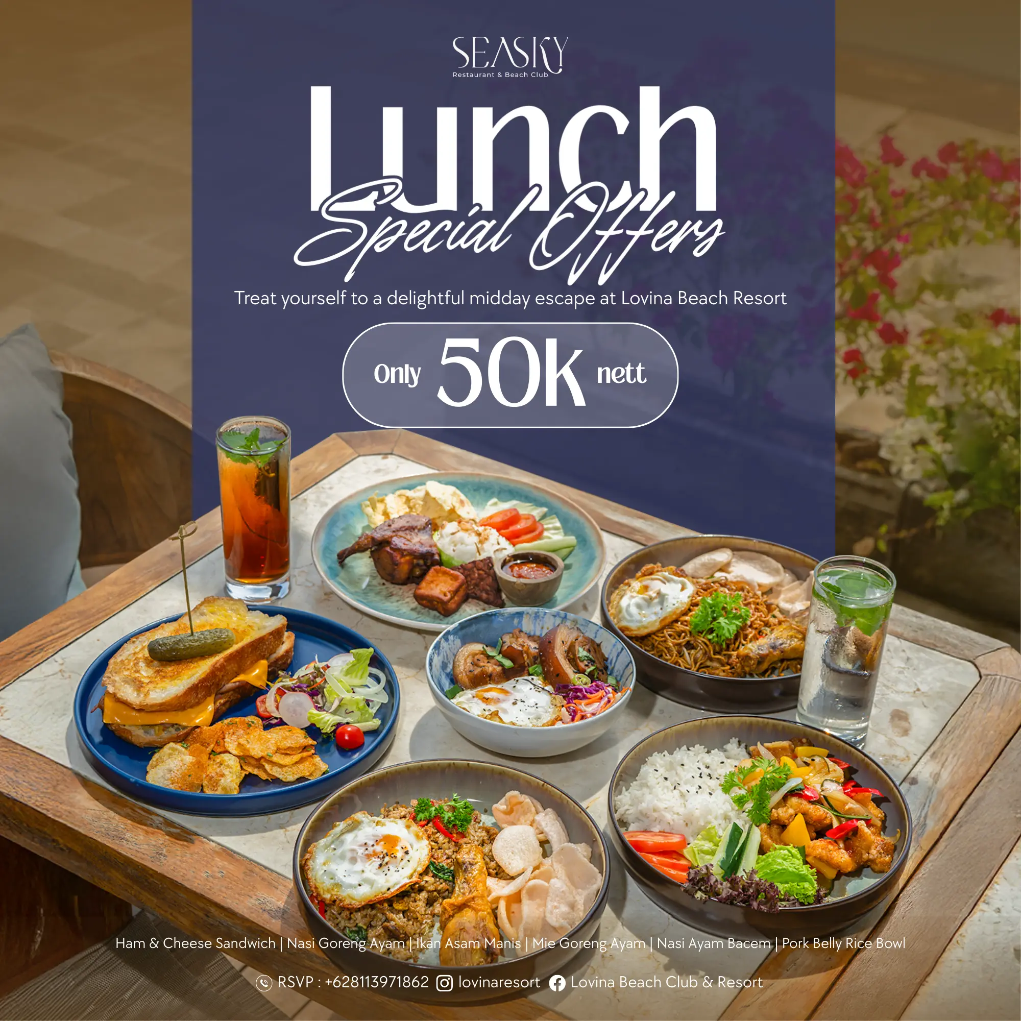 Lunch Special Offer at Seasky Restaurant & Beach Club at Lembongan Beach Club & Resort
